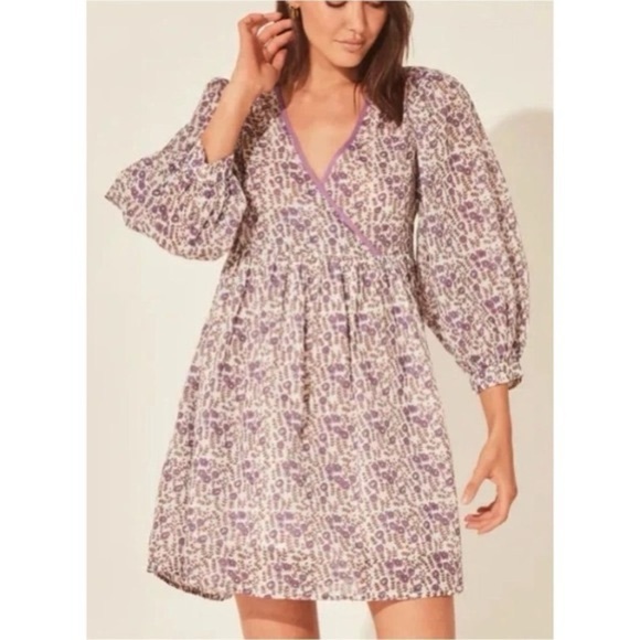 Daughters of India Dresses & Skirts - Daughters of India Bonita Dress Medium Lavender Purple Floral Mini Dress Boho